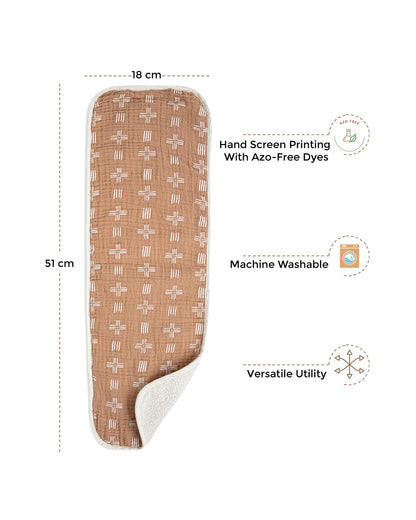 Crane Baby Burp Cloth Set-With Soft Muslin Front & Terry Back-Super Absorbent-Lightweight & Hypoallergenic-Kendi-Pack of 3-For Infants