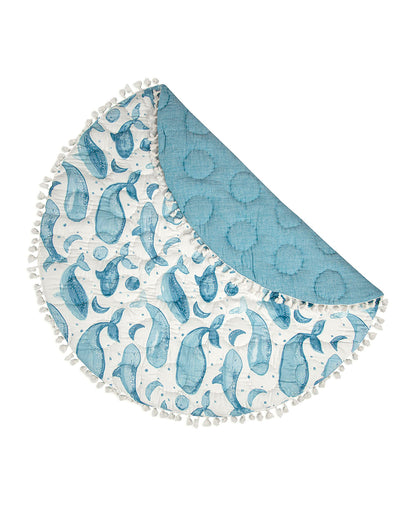 Crane Baby Caspian Play Mat-100% Cotton Quilted Baby Playmat-Comfort, Safety & Visual Stimulation-For Infants-0 to 12M