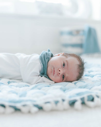 Crane Baby Caspian Play Mat-100% Cotton Quilted Baby Playmat-Comfort, Safety & Visual Stimulation-For Infants-0 to 12M