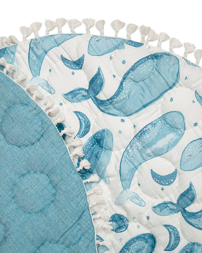 Crane Baby Caspian Play Mat-100% Cotton Quilted Baby Playmat-Comfort, Safety & Visual Stimulation-For Infants-0 to 12M