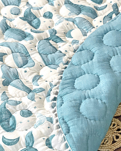 Crane Baby Caspian Play Mat-100% Cotton Quilted Baby Playmat-Comfort, Safety & Visual Stimulation-For Infants-0 to 12M