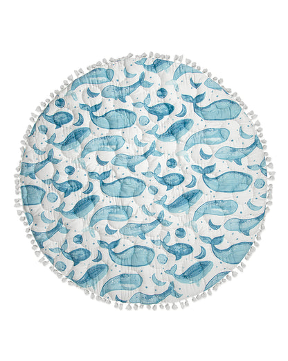 Crane Baby Caspian Play Mat-100% Cotton Quilted Baby Playmat-Comfort, Safety & Visual Stimulation-For Infants-0 to 12M