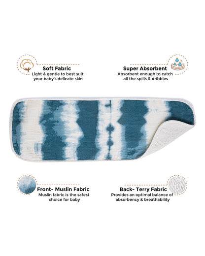 Crane Baby Burp Cloth Set-With Soft Muslin Front & Terry Back-Super Absorbent-Lightweight & Hypoallergenic-Caspian-Pack of 3-For Infants