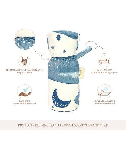 Crane Baby Feeding Bottle Warmer/Cover-With Sherpa Lining-2 Hour Heat Insulation-Fits upto 300 ml Bottle-Caspian-Pack of 2