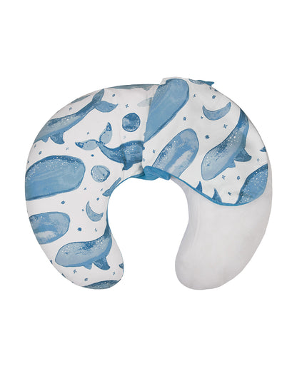 Crane Baby Feeding & Nursing Pillow-With Cotton Satin Cover & Poly Fiber Filling-Hypoallergenic-Alleviate Strain-Caspian-For Nursing