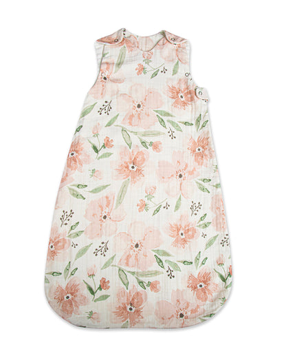 Crane Baby Parker Baby Sleeping Bag-100% Cotton-Adjustable Underarm Snap & Zipper-Floral Print-For Infants-0 to 9M