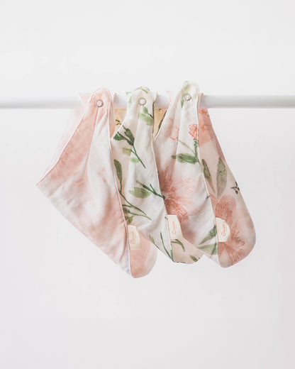 Crane Baby Muslin Bandana Bibs-With 4 Layer Cotton Muslin-High Absorbency-Adjustable Snap Button Closure-Hypoallergenic-Parker-Pack of 3-For Infants