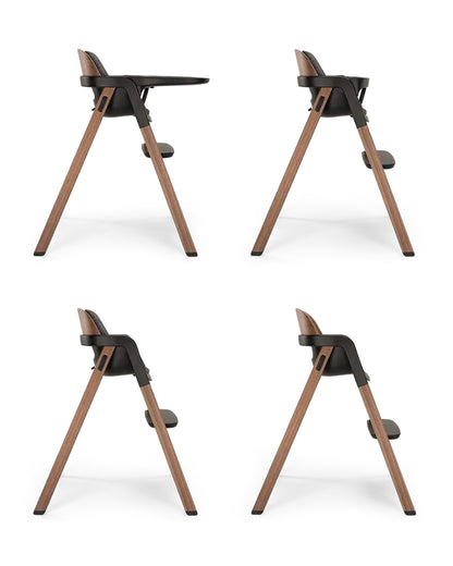 Nuna Bryn Baby High Chair-With Removable Seat Pad & Child Tray-Tool Free Assembly-Made From Premium Black Walnut & Maple Woods-For 6M+ (Upto 100 Kg)-Sanderson