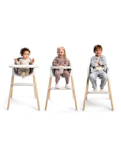 Nuna Bryn Baby High Chair-With Removable Seat Pad & Child Tray-Tool Free Assembly-Made From Premium Black Walnut & Maple Woods-For 6M+ (Upto 100 Kg)-Sanderson