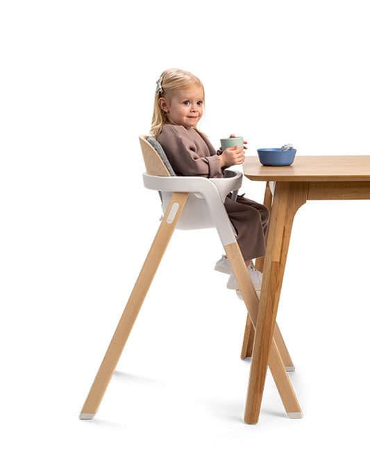 Nuna Bryn Baby High Chair-With Removable Seat Pad & Child Tray-Tool Free Assembly-Made From Premium Black Walnut & Maple Woods-For 6M+ (Upto 100 Kg)-Sanderson