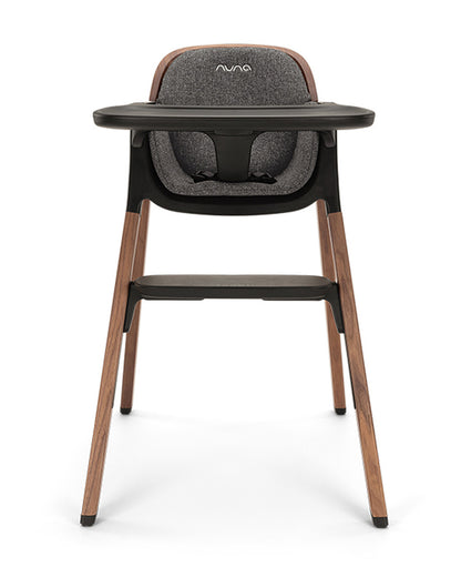 Nuna Bryn Baby High Chair-With Removable Seat Pad & Child Tray-Tool Free Assembly-Made From Premium Black Walnut & Maple Woods-For 6M+ (Upto 100 Kg)-Sanderson