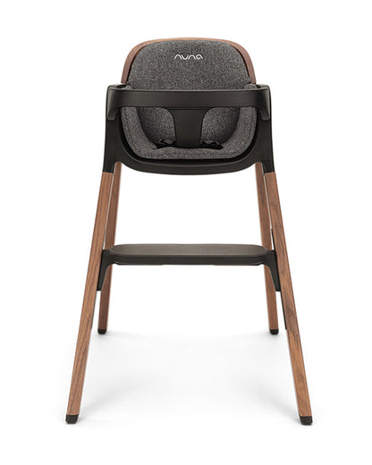 Nuna Bryn Baby High Chair-With Removable Seat Pad & Child Tray-Tool Free Assembly-Made From Premium Black Walnut & Maple Woods-For 6M+ (Upto 100 Kg)-Sanderson