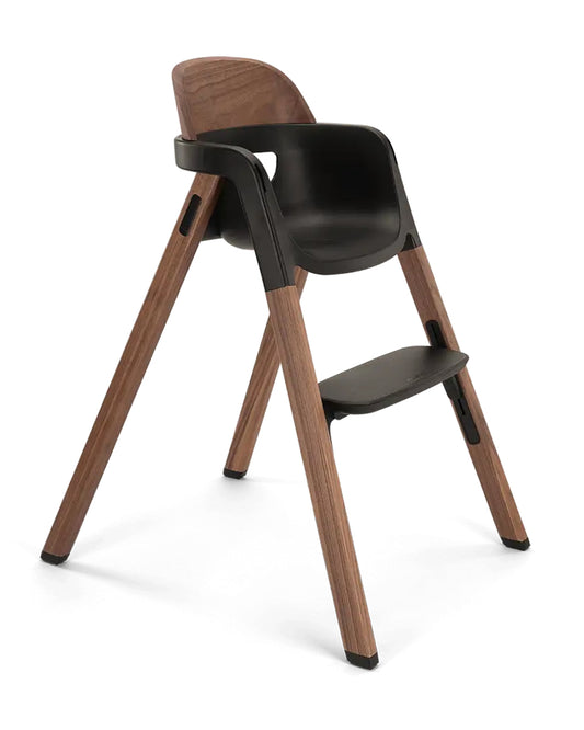 Nuna Bryn Baby High Chair-With Removable Seat Pad & Child Tray-Tool Free Assembly-Made From Premium Black Walnut & Maple Woods-For 6M+ (Upto 100 Kg)-Sanderson