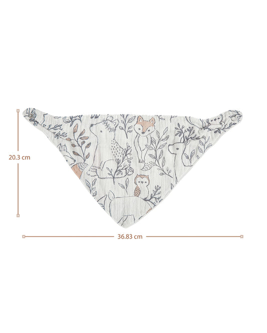 Crane Baby Muslin Bandana Bibs-With 4 Layer Cotton Muslin-High Absorbency-Adjustable Snap Button Closure-Hypoallergenic-Ezra-Pack of 3-For Infants