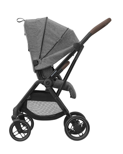 Maxi Cosi Leona 2 Baby Stroller-Height Adjustable Backrest, Reversible & Flat Reclining Seat-One Hand Fold-Travel System Compatible-6 Months Warranty-For 0 to 4Y (Upto 22 Kg)-Select Grey