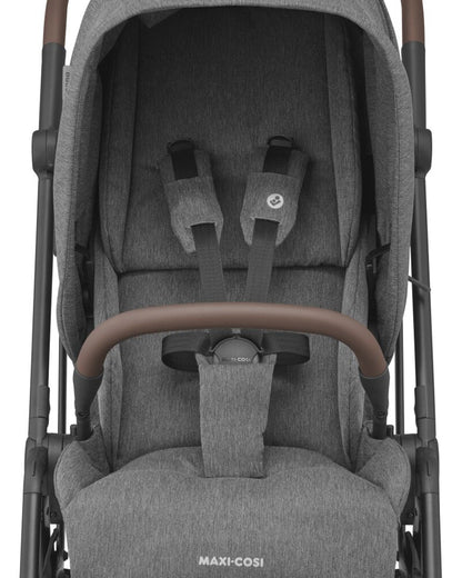 Maxi Cosi Leona 2 Baby Stroller-Height Adjustable Backrest, Reversible & Flat Reclining Seat-One Hand Fold-Travel System Compatible-6 Months Warranty-For 0 to 4Y (Upto 22 Kg)-Select Grey