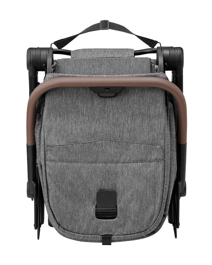 Maxi Cosi Leona 2 Baby Stroller-Height Adjustable Backrest, Reversible & Flat Reclining Seat-One Hand Fold-Travel System Compatible-6 Months Warranty-For 0 to 4Y (Upto 22 Kg)-Select Grey