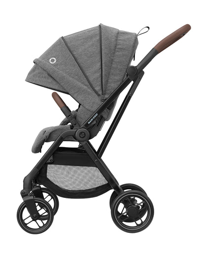 Maxi Cosi Leona 2 Baby Stroller-Height Adjustable Backrest, Reversible & Flat Reclining Seat-One Hand Fold-Travel System Compatible-6 Months Warranty-For 0 to 4Y (Upto 22 Kg)-Select Grey