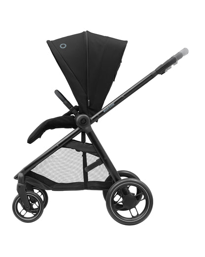 Maxi Cosi Street Baby Stroller-Height Adjustable Parent Handle Bar-Reversible & Flat Reclining Seat-One Hand Fold-Travel System Compatible-6 Months Warranty-For 0 to 4Y (Upto 22 Kg)-Black