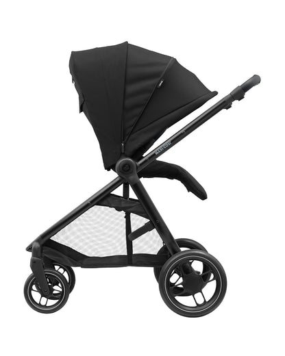 Maxi Cosi Street Baby Stroller-Height Adjustable Parent Handle Bar-Reversible & Flat Reclining Seat-One Hand Fold-Travel System Compatible-6 Months Warranty-For 0 to 4Y (Upto 22 Kg)-Black