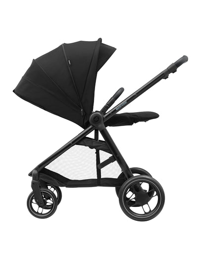 Maxi Cosi Street Baby Stroller-Height Adjustable Parent Handle Bar-Reversible & Flat Reclining Seat-One Hand Fold-Travel System Compatible-6 Months Warranty-For 0 to 4Y (Upto 22 Kg)-Black