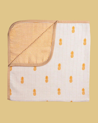 Masilo Pineapple Bliss Muslin Baby Blanket-GOTS Certified Organic Cotton-For Infants