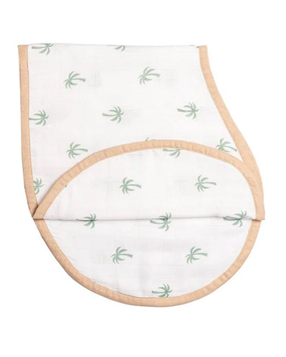 Masilo Organic Muslin Burp Cloth Set-Doubles as a Bib-Super Absorbent & Fast Drying-Palm Paradise-Pack of 2-For Infants