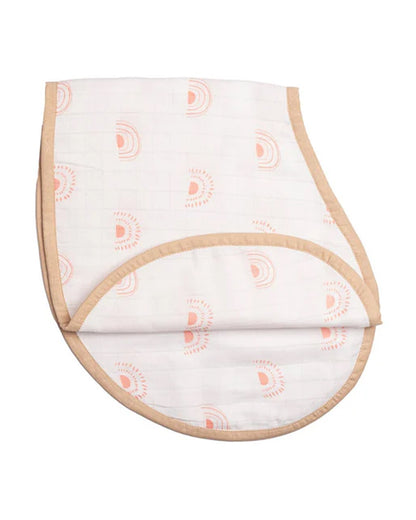 Masilo Organic Muslin Burp Cloth Set-Doubles as a Bib-Super Absorbent & Fast Drying-Over the Rainbow-Pack of 2-For Infants