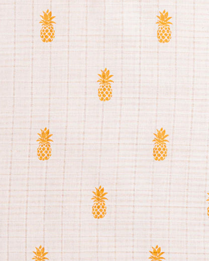 Masilo Organic Muslin Burp Cloth Set-Doubles as a Bib-Super Absorbent & Fast Drying-Pineapple Bliss-Pack of 2-For Infants