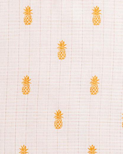 Masilo Organic Muslin Burp Cloths & Wash Cloths Combo Set-Super Absorbent-Pineapple Bliss-For Infants
