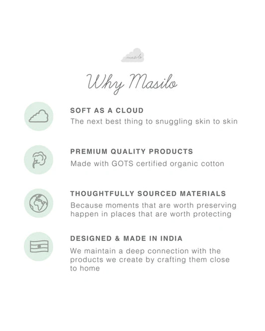 Masilo Organic Muslin Burp Cloth Set-Doubles as a Bib-Super Absorbent & Fast Drying-Sea Breeze-Pack of 2-For Infants