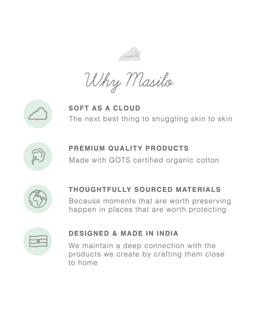 Masilo Organic Muslin Burp Cloths & Wash Cloths Combo Set-Super Absorbent-Sea Breeze-For Infants