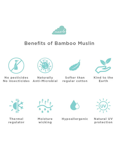 Masilo Organic Muslin Burp Cloths & Wash Cloths Combo Set-Super Absorbent-Sea Breeze-For Infants