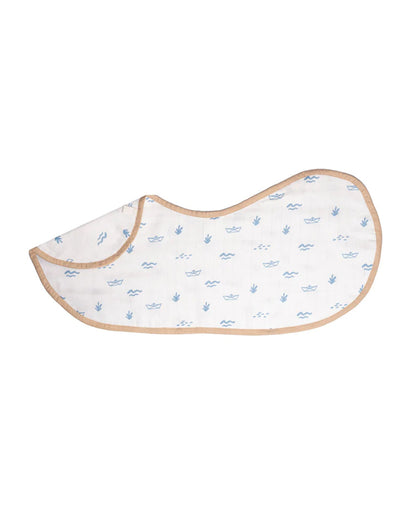 Masilo Organic Muslin Burp Cloth Set-Doubles as a Bib-Super Absorbent & Fast Drying-Sea Breeze-Pack of 2-For Infants