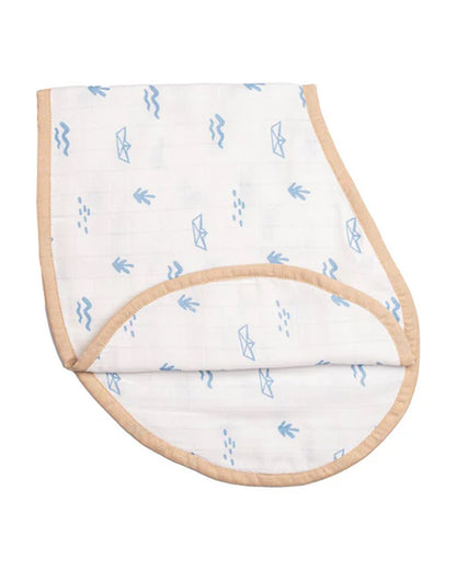 Masilo Organic Muslin Burp Cloth Set-Doubles as a Bib-Super Absorbent & Fast Drying-Sea Breeze-Pack of 2-For Infants