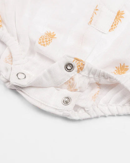 Masilo White & Mustard Romper-100% Organic Cotton-Printed-Pack Of 3-For Infants