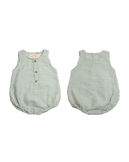 Masilo White & Sage Green Romper-100% Organic Cotton-Printed-Pack Of 3-For Infants