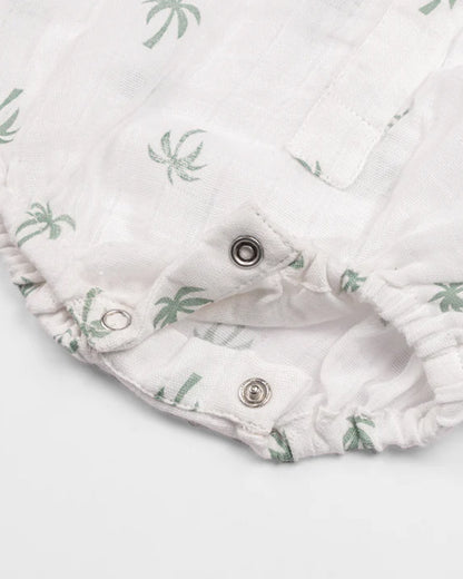 Masilo White & Sage Green Romper-100% Organic Cotton-Printed-Pack Of 3-For Infants