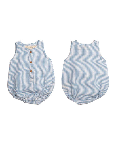 Masilo White & Light Blue Romper-100% Organic Cotton-Printed-Pack Of 3-For Infants