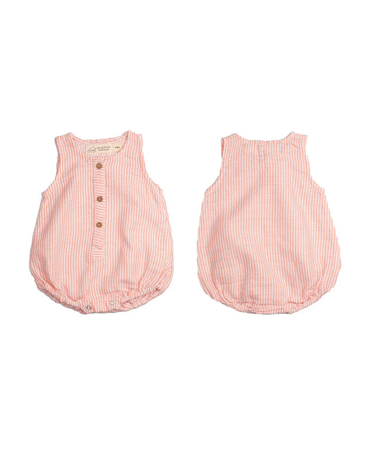 Masilo White & Peach Romper-100% Organic Cotton-Printed-Pack of 3-For Infants