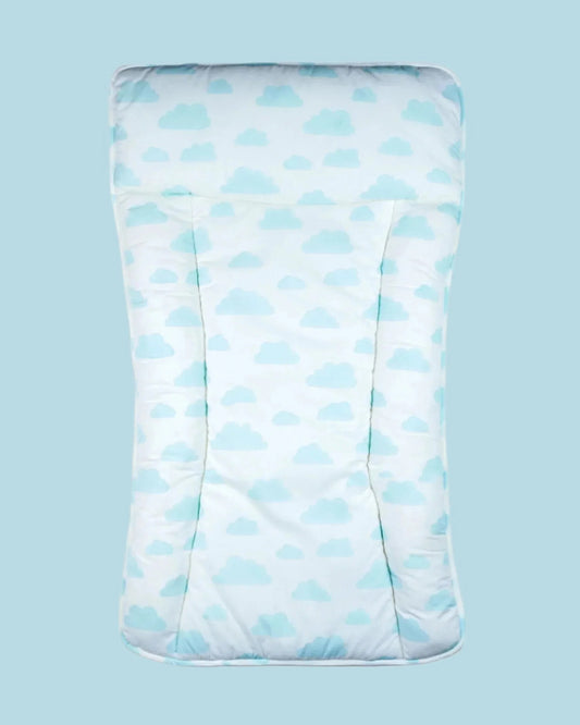 Masilo Diaper Changing Mat-Reversible-GOTS Certified Organic Cotton-Cloud Blue