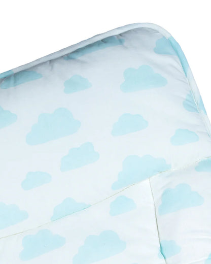 Masilo Diaper Changing Mat-Reversible-GOTS Certified Organic Cotton-Cloud Blue