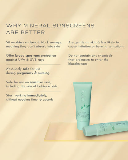 Orimii SPF 50+ PA++++ Mineral Sunscreen-Protects Skin Barrier-Reduces Pigmentation-Pregnancy & Breastfeeding Safe