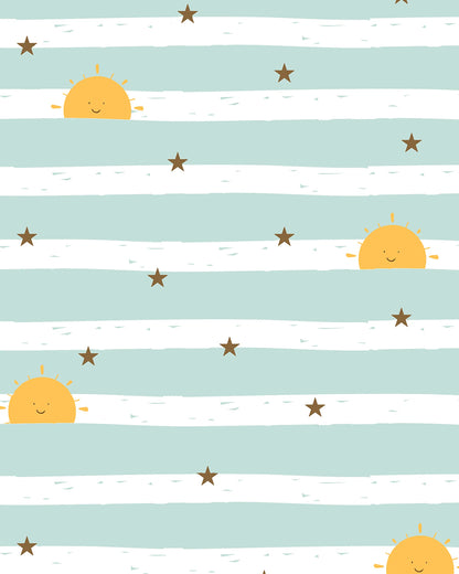 Tiny Snooze Organic Changing Mat & Bed Protector-With Antibacterial & Hypoallergenic Filling-Sky Lines