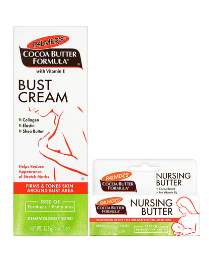 Palmer’s Bust & Nipple Care Kit-Bust Firming Cream+Nursing Butter Cream-With Cocoa Butter