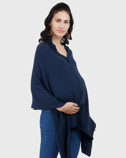 Pluchi Navy Blue 2-in-1 Nursing Cover-Cotton-Free Size