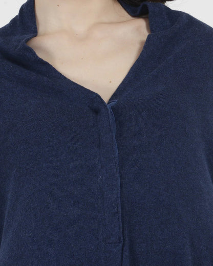 Pluchi Navy Blue 2-in-1 Nursing Cover-Cotton-Free Size