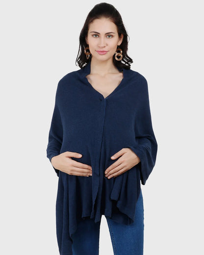 Pluchi Navy Blue 2-in-1 Nursing Cover-Cotton-Free Size
