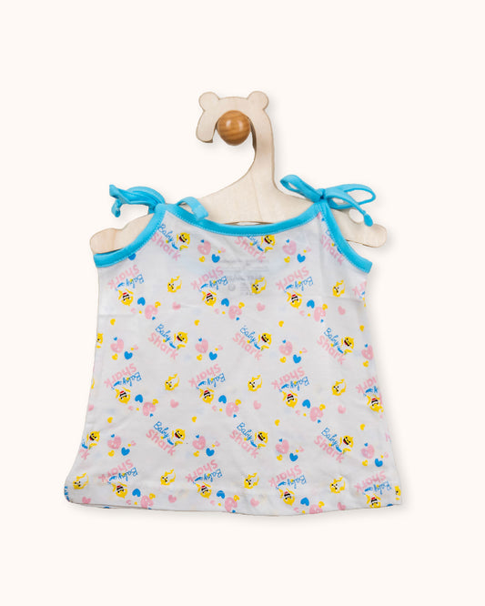 Bodycare Turquoise, White & Pastel Pink Vest-Printed-Cotton-Pack of 3-For Infants
