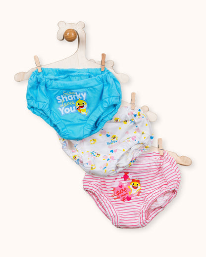 Bodycare Pastel Pink, White & Turquoise Panties-Printed-Cotton-Pack of 3-For Infants